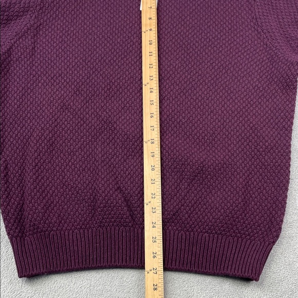 NEW Outerknown L Wool Cotton Harbor Knit Purple Textured Knit Sweater - Picture 4 of 10